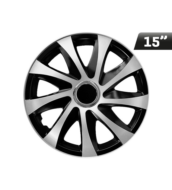 Kołpaki DRIFT EXTRA silver - black 15 , 4 szt.